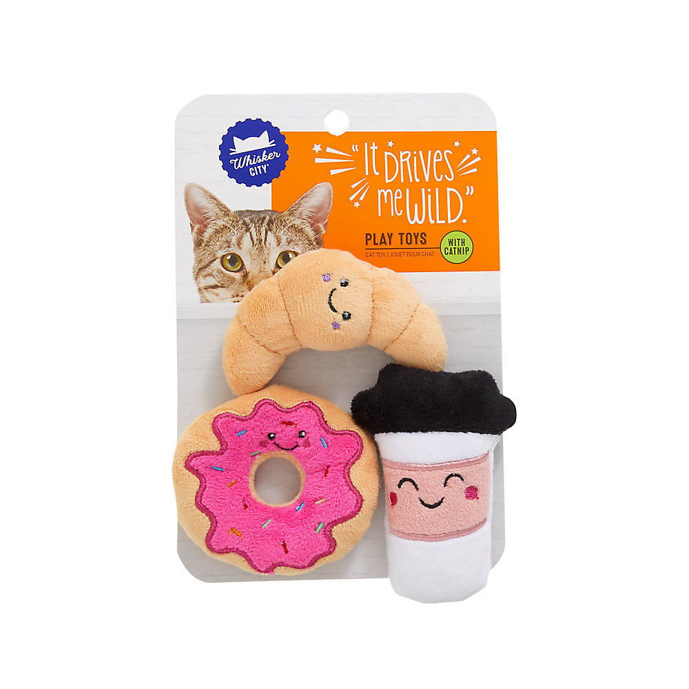 Cafe Breakfast Cat Toy - 3 Pack