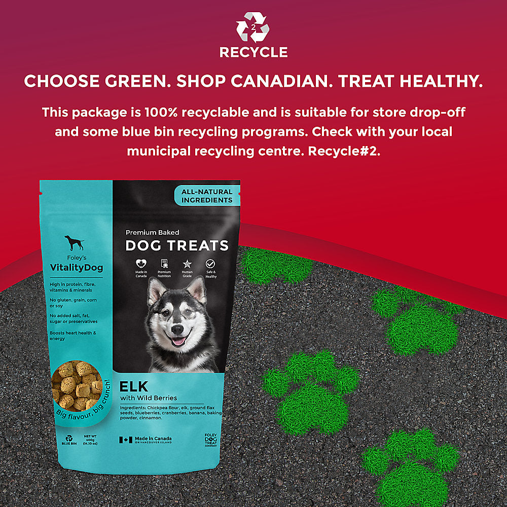 VitalityDog Crunchy Baked Dog Treats - Elk with Wild Berries