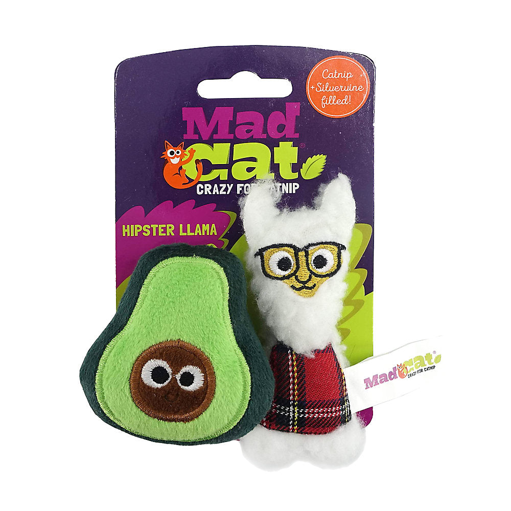 Hipster Llama Cat Toy - 2 Pack, Catnip, Silvervine, Plush