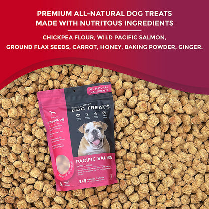 VitalityDog Crunchy Baked Dog Treats - Pacific Salmon with Honey Carrots